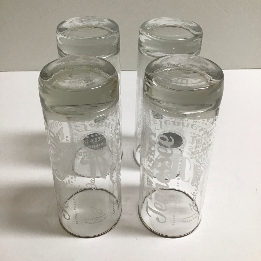 Jack Daniels Whiskey 4 Highball Tumbler Glasses Tall Boy 10 oz Old No. 7 Bar USA - Picture 13 of 16